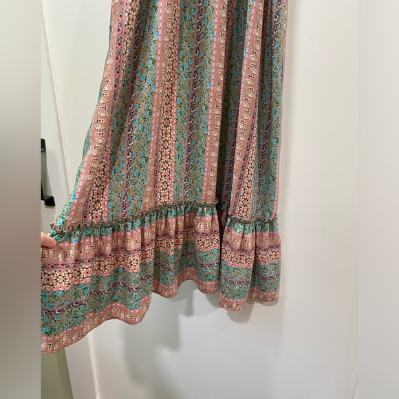Soprano Pink and Green Patterned Maxi Dress - Picture 3 of 6
